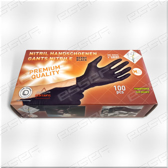 Handschoenen Nitril zwart Berry Black  Medium 100st