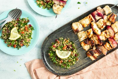 Tabouleh van quinoa met Haloumi spiesjes €15