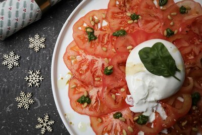 Carpaccio coeur de boeuf met burrata €12